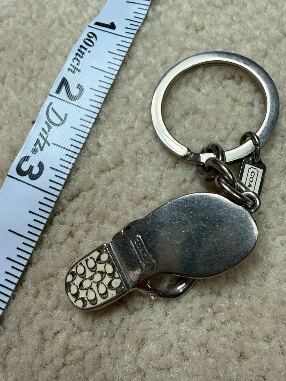 y2k coach enamel flip flop keychain